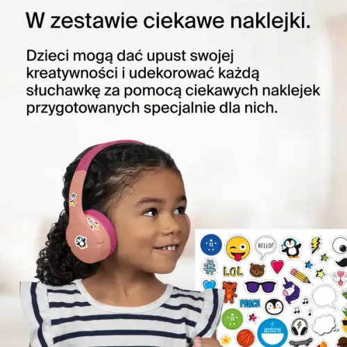 Słuchawki bezprzewodowe Belkin Soundform Mini dla dzieci Nauszne Bluetooth 5.3 Różowy