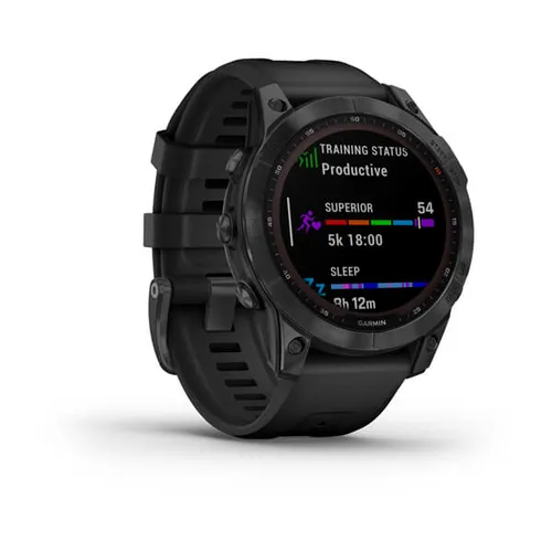 Смарт-часы Garmin FENIX 7 Solar серый с черным ремешком (010-02540-11)