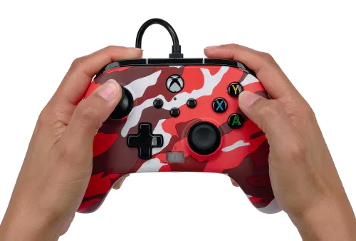 Pad PowerA Enhanced Red Camo do Xbox Series X/S, Xbox One, PC Przewodowy