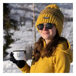 Kubek turystyczny Alpinus Emaliowany Ryś biały