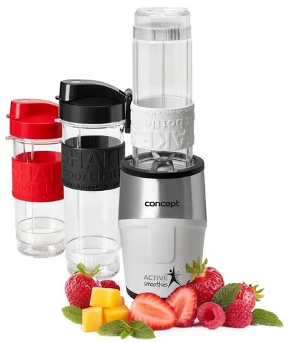 Blender kielichowy CONCEPT SM-3380 Smoothie Maker Biały (Sportowy) + 2 bidony w komplecie