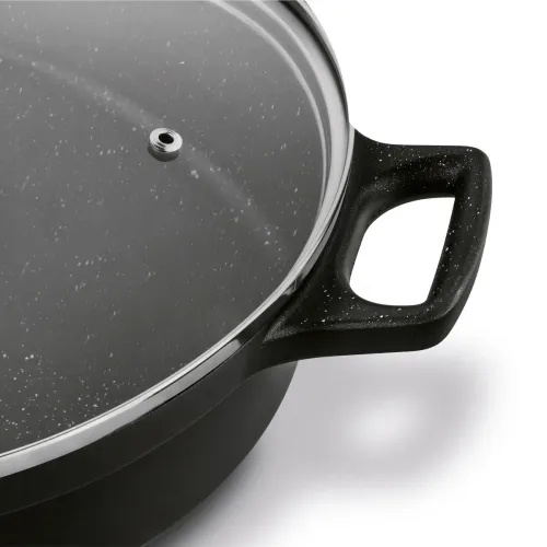 Patelnia aluminiowa nieprzywierająca z dwoma uchwytami i pokrywką KONIGHOFFER Vitello 32 cm