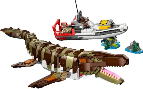 LEGO 76974 Jurassic World Misja na łodzi i model mozazaura