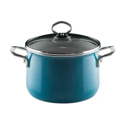 RIESS Nouvelle Aquamarin 6,5 l - garnek emaliowany z pokrywą