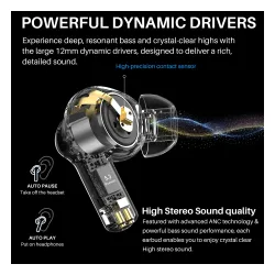 Słuchawki bezprzewodowe Tozo AeroSound2 Dokanałowe Bluetooth 5.3 Czarny