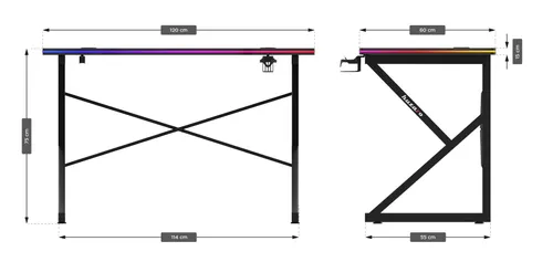 Biurko gamingowe HUZARO Hero 1.7 RGB Czarny