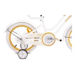 Rower dziecięcy SUN BABY Heart Bike 16 cali dla dziewczynki Biało-złoty