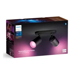 Oświetlenie punktowe Philips Hue White and Color Ambiance Podwójne Fugato Czarny