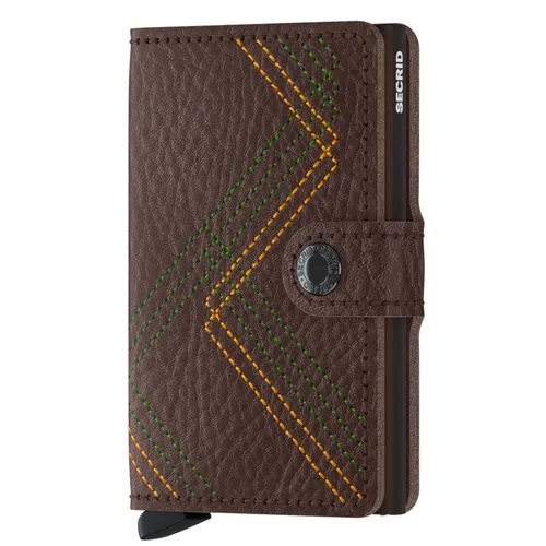 Miniwallet Secrid Stitch Linea Cep Cüzdanı-espresso