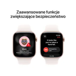 Apple Watch 11 GPS + Cellular 46mm koperta z aluminium (różowe złoto) + pasek sportowy rozmiar M/L (łagodny róż)