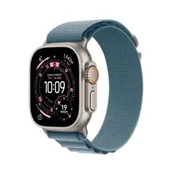 Apple Watch Ultra 3 GPS + Cellular koperta z natural tytanu Czarna 49mm Opaska Alpine Niebieska Rozmiar S