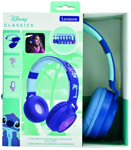 Słuchawki nauszne LEXIBOOK Stitch Niebieski