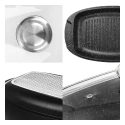 Brytfanna aluminiowa z pokrywką i patelnią grillową 5 l