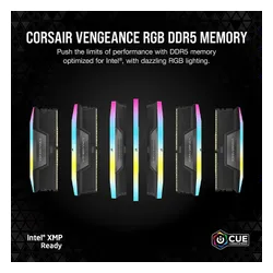 Pamięć RAM Corsair Vengeance RGB DDR5 32GB (2 x 16GB) 6400 CL32 (czarny)