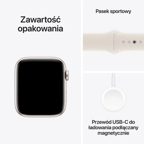 Apple Watch SE 2gen GPS koperta 40mm z aluminium Księżycowa poświata pasek sportowy Księżycowa poświata S/M