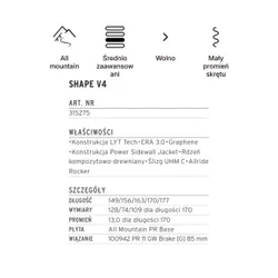 Narty HEAD Shape V4 + wiązania PR 11 GW 2026