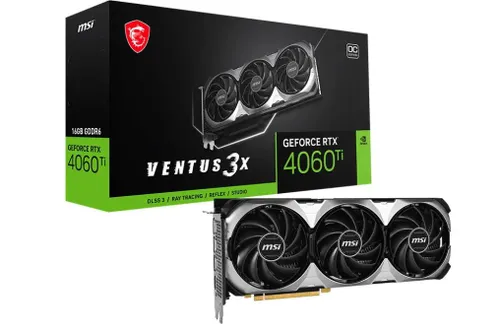 Karta graficzna MSI GeForce RTX 4060 Ti VENTUS 3X OC 16GB GDDR6 128bit DLSS