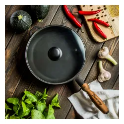 Patelnia żeliwna z pokrywką MAYSTERNYA WOOD 24 cm