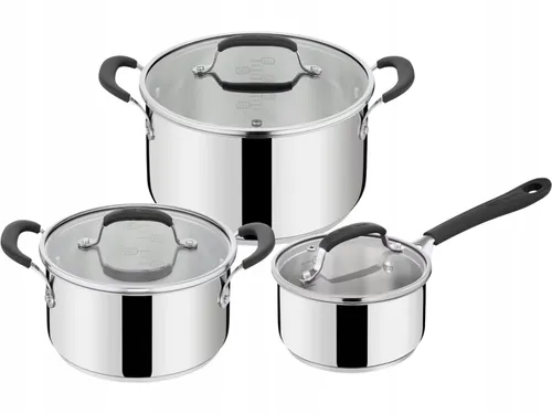 Zestaw garnków 3-wielkości | 6-elemntów JAMIE OLIVER by TEFAL | E318S6
