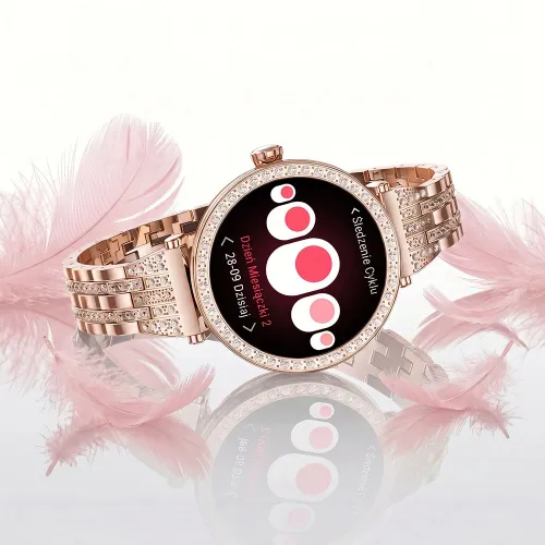 Smartwatch STELIO Lusso Gem AI 38mm Złoty + Bransoletka YES