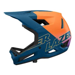 Kask rowerowy LAZER Cage KinetiCore Pomarańczowo-niebieski Full Face (rozmiar XL)