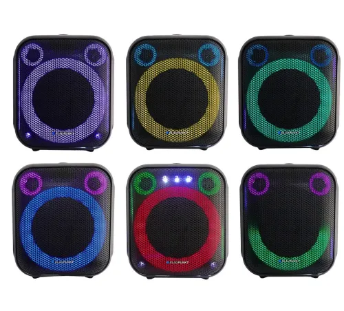 Power Audio Blaupunkt Party Box PB6LED 40W Bluetooth Radio FM Mikrofon Karaoke Czarny