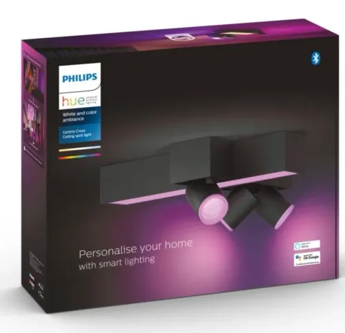 Reflektor Philips Hue White and Color Ambiance Centris 3 Cross Czarny