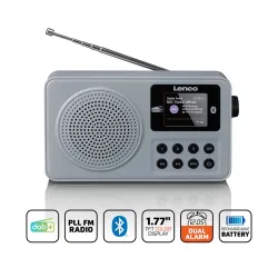 Radioodbiornik Lenco PDR-034GY Radio FM DAB+ Bluetooth Szary