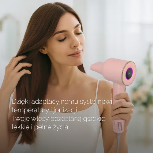 Suszarka do włosów Zehnder Flavia Jonizacja Dyfuzor Zimny nawiew 1600W 3 prędkości 3 temperatury Różowy