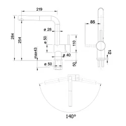 Bateria BLANCO Linus-S-F 514023 Chrom