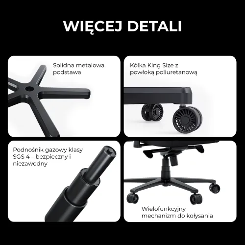 Fotel Anda Seat Novis Plus XL Gamingowy do 150kg Tkanina Czarny