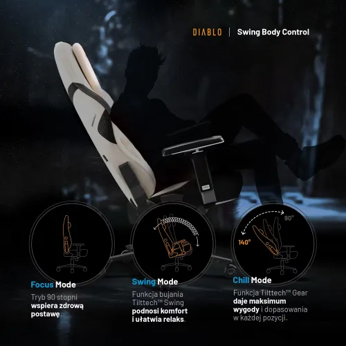 Fotel Diablo Chairs X.One Prime, Normal Size, Desert Storm t Gamingowy Do 140kg Tkanina Beżowy