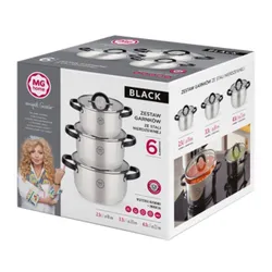 Zestaw garnków MG HOME Black (6 elementów)