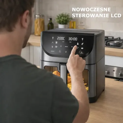 Air Fryer Frytkownica beztłuszczowa EXTRALINK EX.97676  8l z 10 automatycznymi programami i okienkiem do obserwacji postępów gotowania