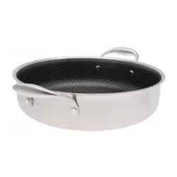 Garnek stalowy niski z powłoką nieprzywierającą plaster miodu 28cm 4l 2029