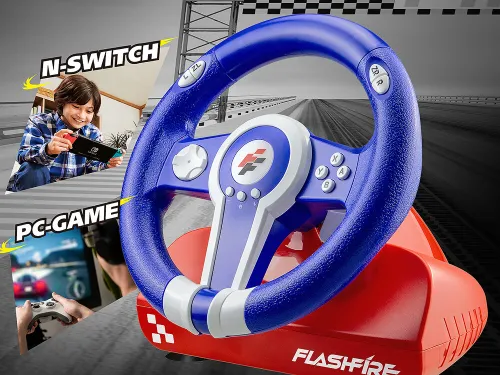 Kierownica FLASHFIRE ES300A Niebiesko-czerwony