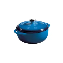LOGDE Pot 4,2 l niebieski - garnek żeliwny z pokrywką