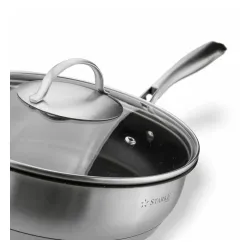 Patelnia na indukcję nierdzewna z pokrywką Starke Pro Varese 24 cm