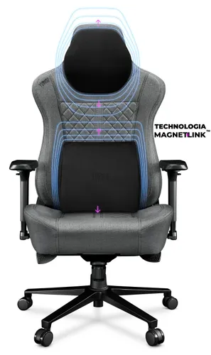 Fotel YUMISU 2052 Magnetic Jasnoszaro-czarny