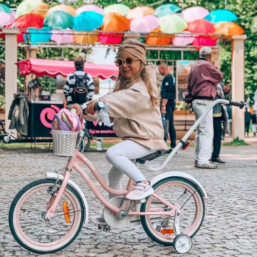 Rower dziecięcy SUN BABY Heart Bike 14 cali dla dziewczynki Morelowy