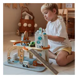 Tooky Toy Drewniany Kosmiczny Parking Stacja Kosmiczna