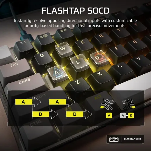 Klawiatura magnetyczna Corsair CLIPPER PRO MINI 60 z przełącznikami z efektem Halla Czarny