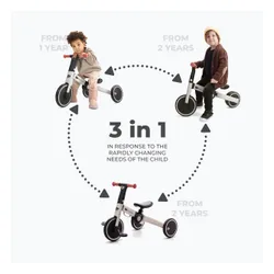 Rowerek biegowy trójkołowy Kinderkraft 4TRIKE silver grey