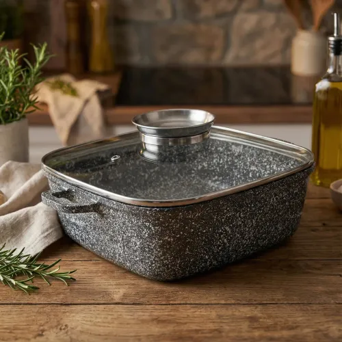 Garnek aluminiowy z pokrywką KONIGHOFFER KINGSTONE WYSOKI CZARNY 3 l