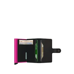 Kompaktowy portfel RFID Secrid Miniwallet Matte - black / fuchsia