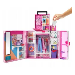BARBIE WYMARZONA SZAFA NA UBRANKA + ubranka dla lalki Barbie HBV28