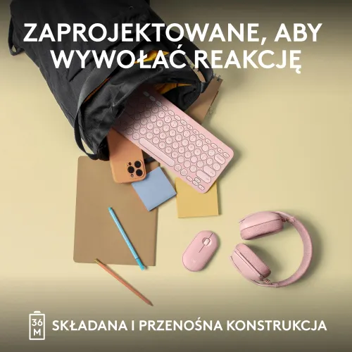 Klawiatura membranowa Logitech Pebble Keys 2 K380s - różowy