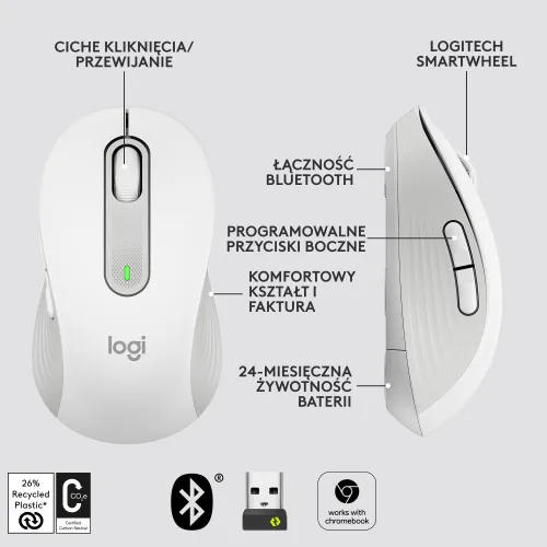 Myszka Logitech Signature M650 M - biały