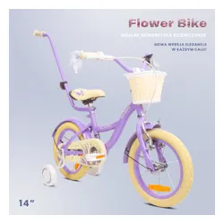 Rower dziecięcy SUN BABY Flower Bike 14 cali dla dziewczynki Lawendowy