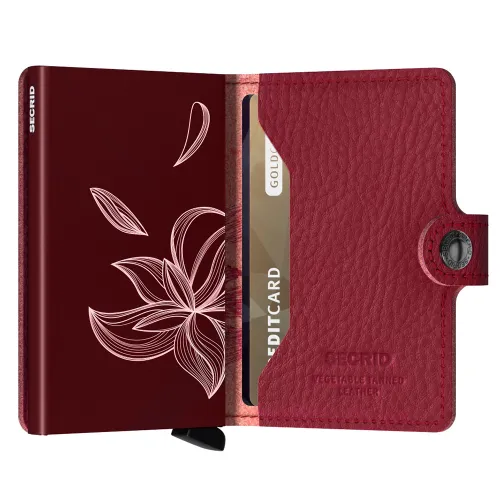 RFID Kılıflı Cüzdan Miniwallet Gizli Dikiş Linea-magnolia rosso